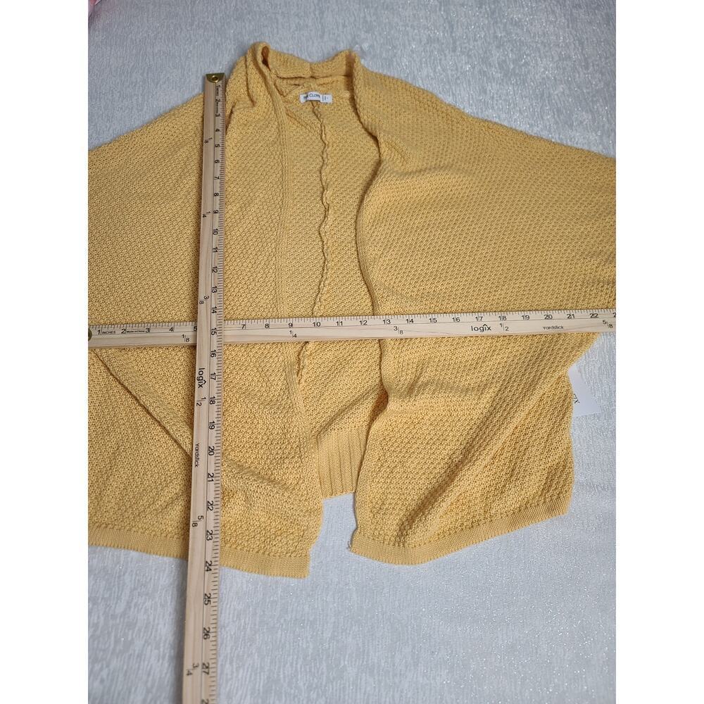 Velvet by Graham & Spencer marigold yellow cardigan size Small loose knit Office - Picture 9 of 9